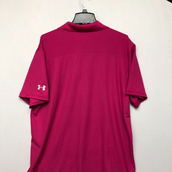 Under Armour Men Short Sleeve Golf Polo Shirt Top Size XL X-Large Pink B244 -21 - Picture 11 of 12